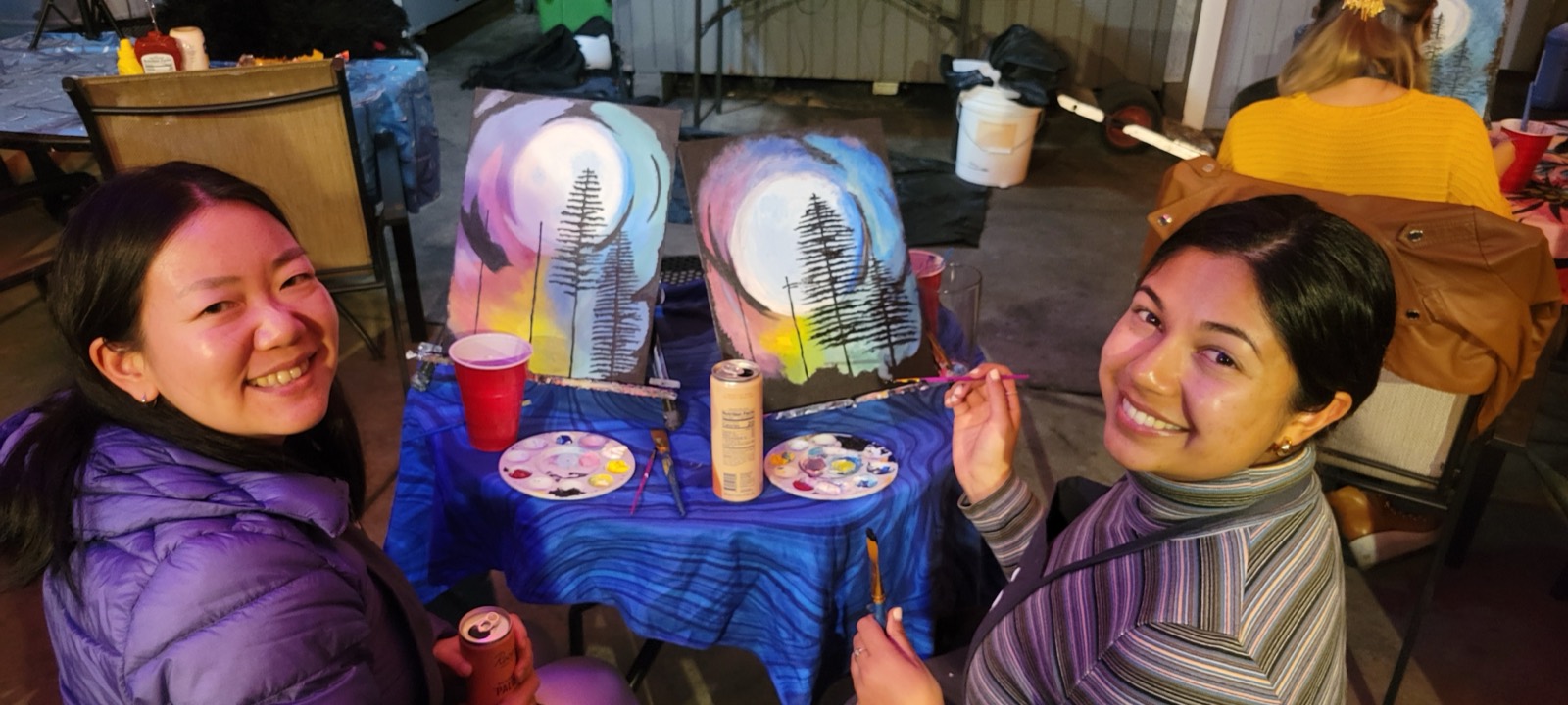 Group painting session